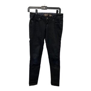 Paige Blue Heights Jeans 25 Low Rise Skinny Denim Cotton Blend Dark Wash Black